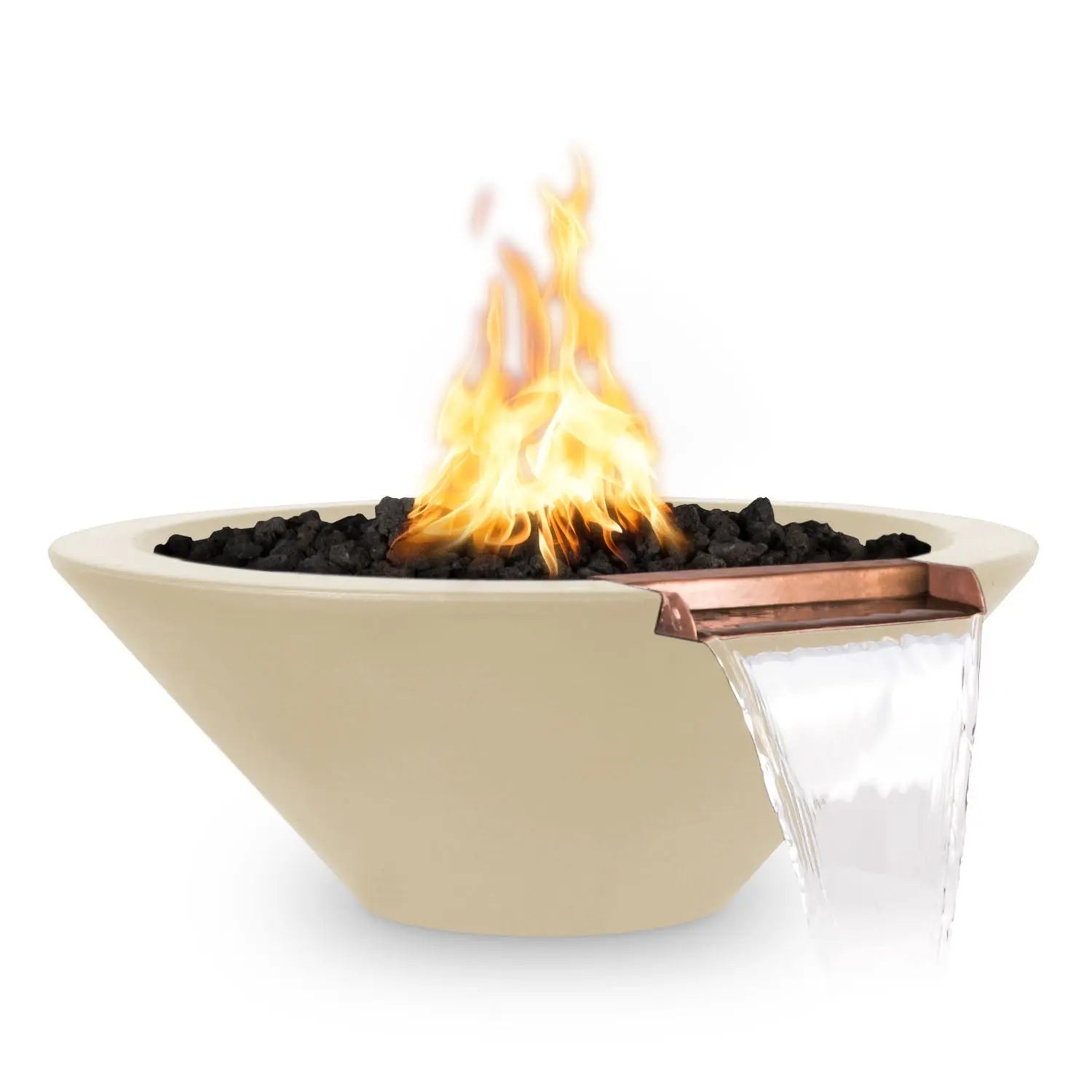 The Outdoor Plus Cazo Fire & Water Bowl - GFRC Concrete - 36" - Aqvina LLC