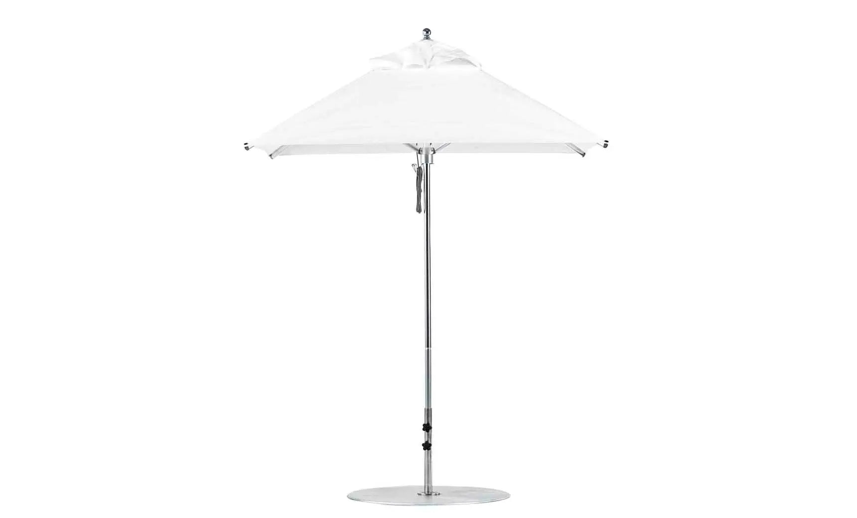 6.5-foot square Pulley Premier umbrella with black canopy and silver frame
