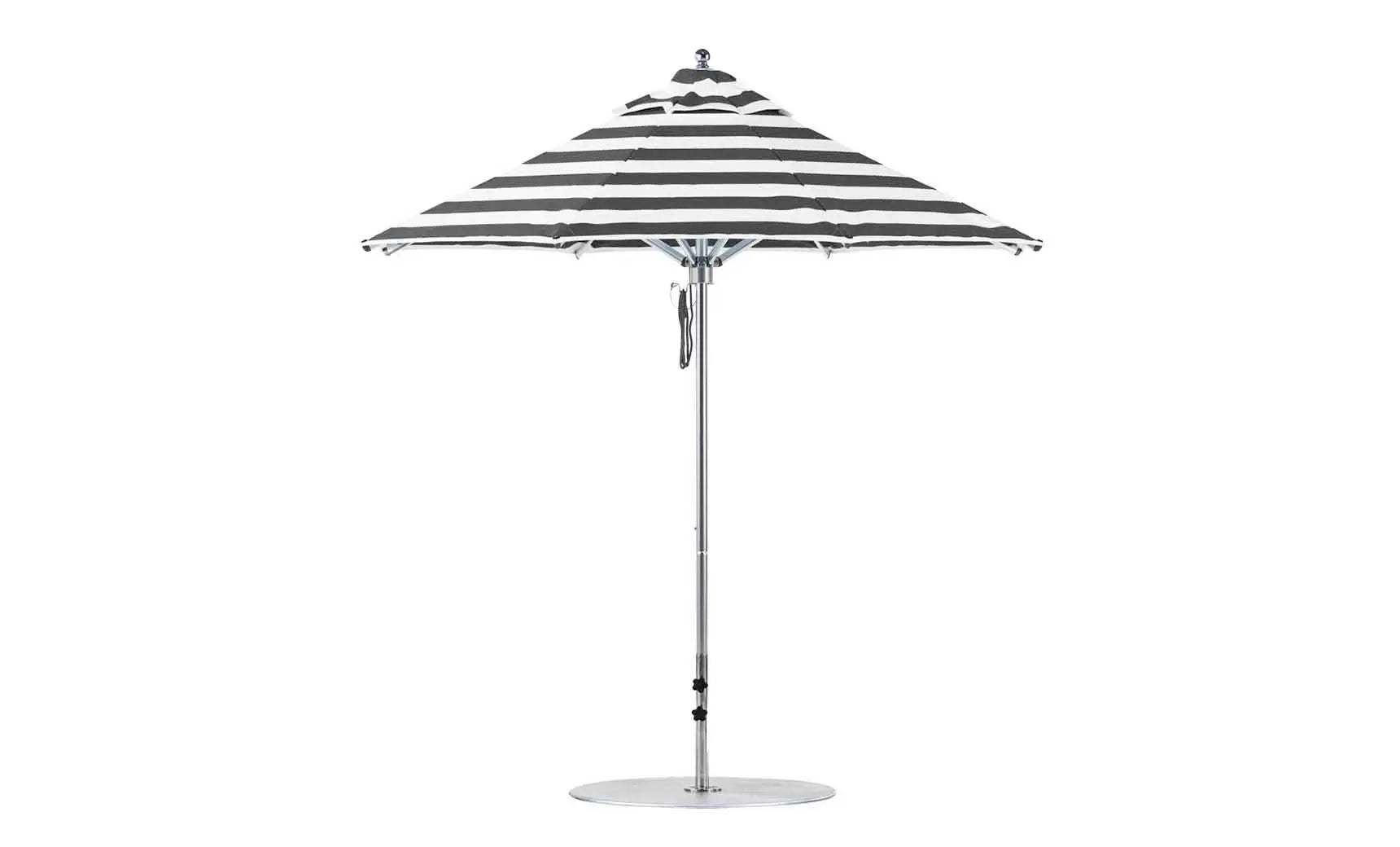 7.5-foot octagonal Premier Umbrella with a black canopy and wooden frame