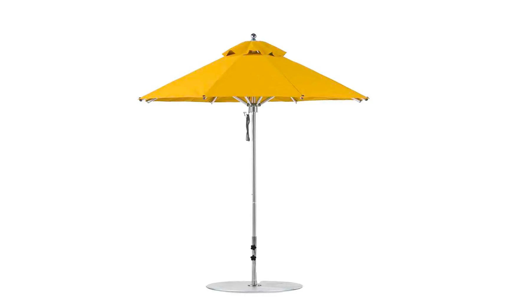7.5-foot octagonal Premier Umbrella with a black canopy and wooden frame