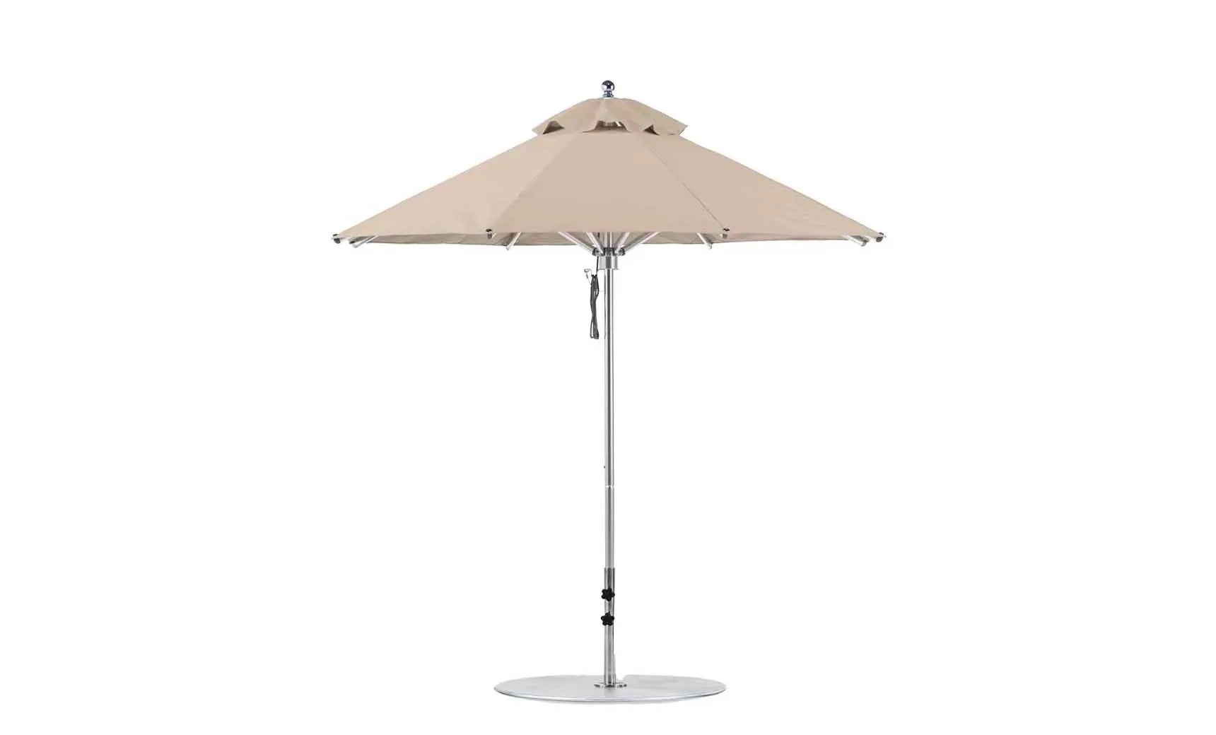 7.5-foot octagonal Premier Umbrella with a black canopy and wooden frame