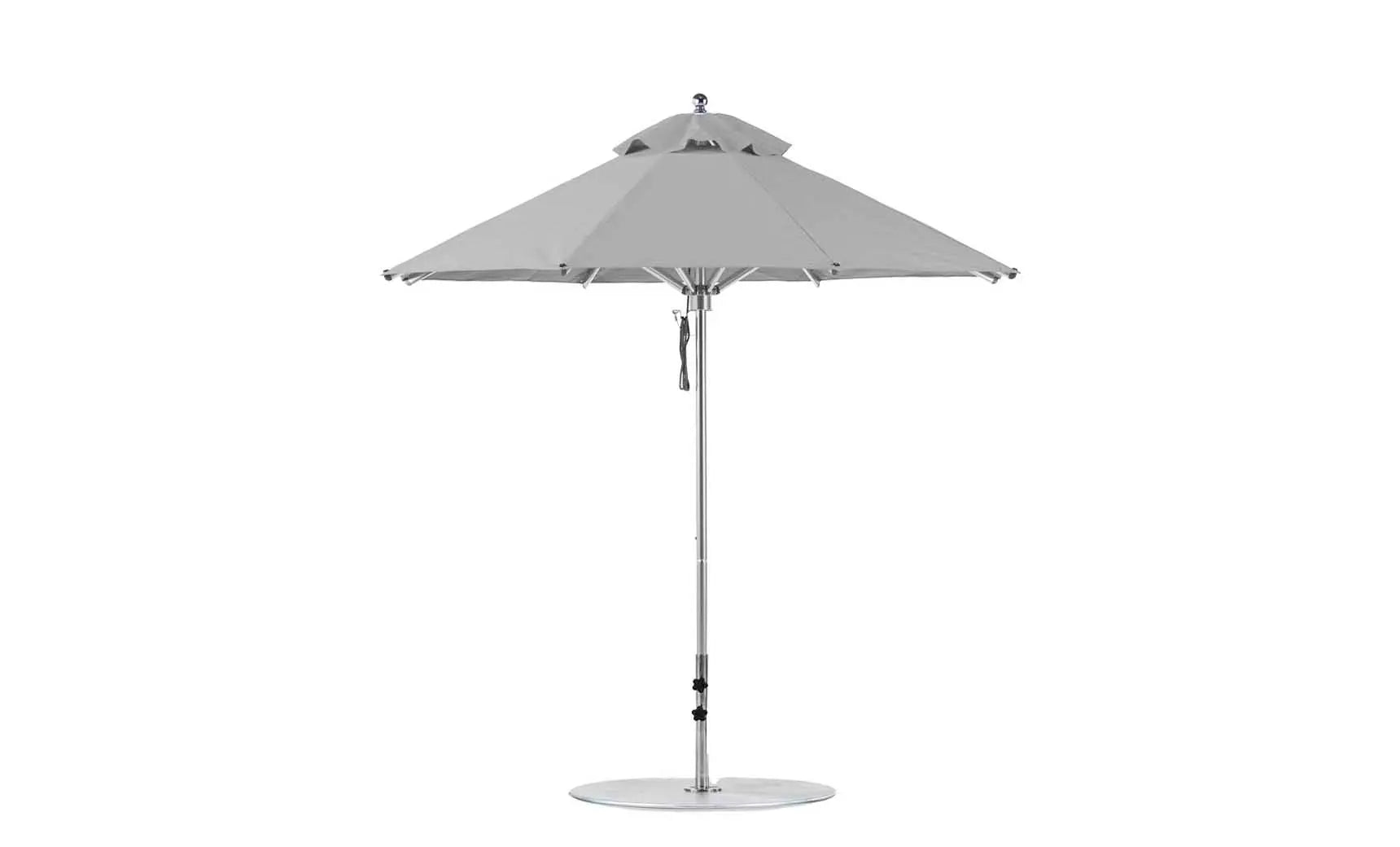 7.5-foot octagonal Premier Umbrella with a black canopy and wooden frame