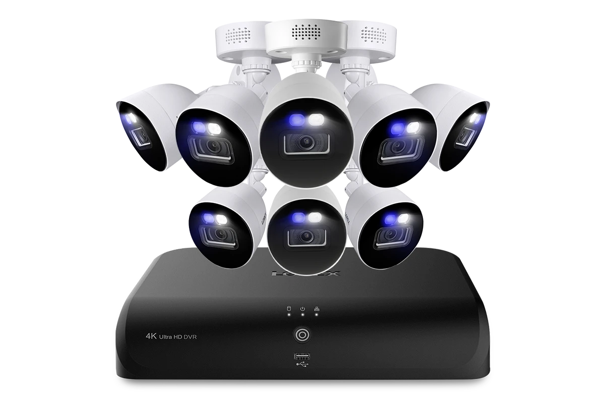Lorex Fusion 4K 12-Channel 2TB Wired DVR System with Smart Deterrence Cameras