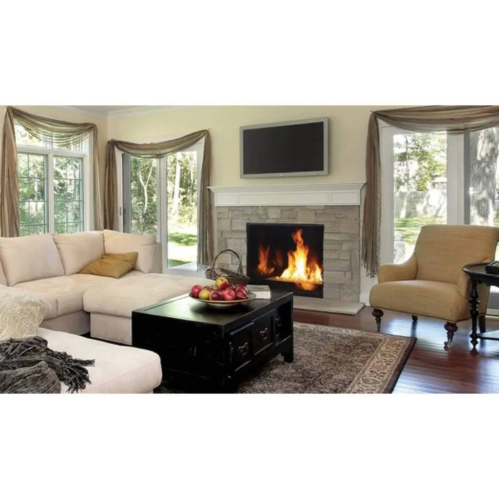 Superior 45-Inch DRC6345 Contemporary Electronic Ignition Direct Vent Gas Fireplace with Remote and Crushed Glass Media