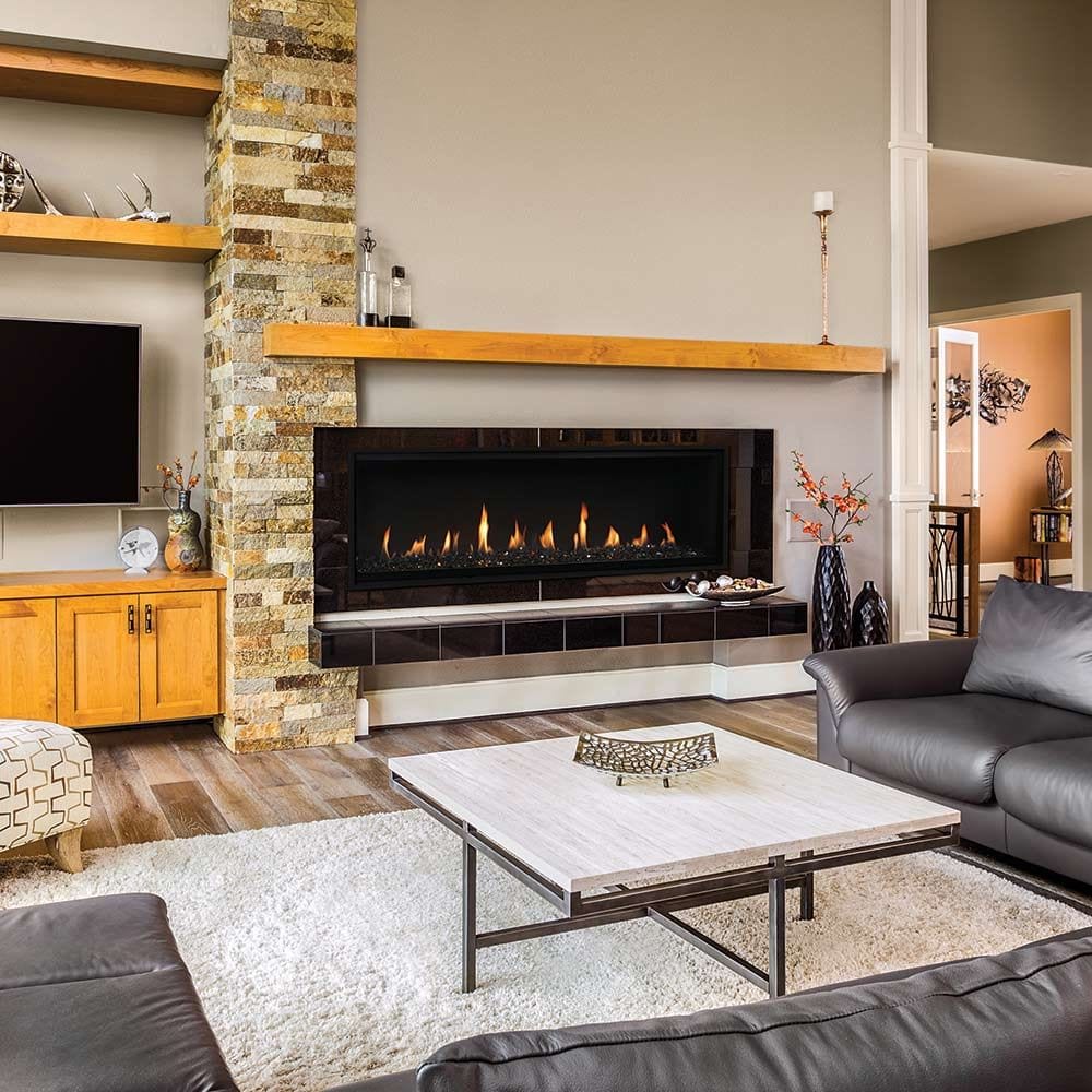 Superior 84-Inch DRL4084 Linear Electronic Ignition Direct Vent Gas Fireplace with Crushed Glass Media