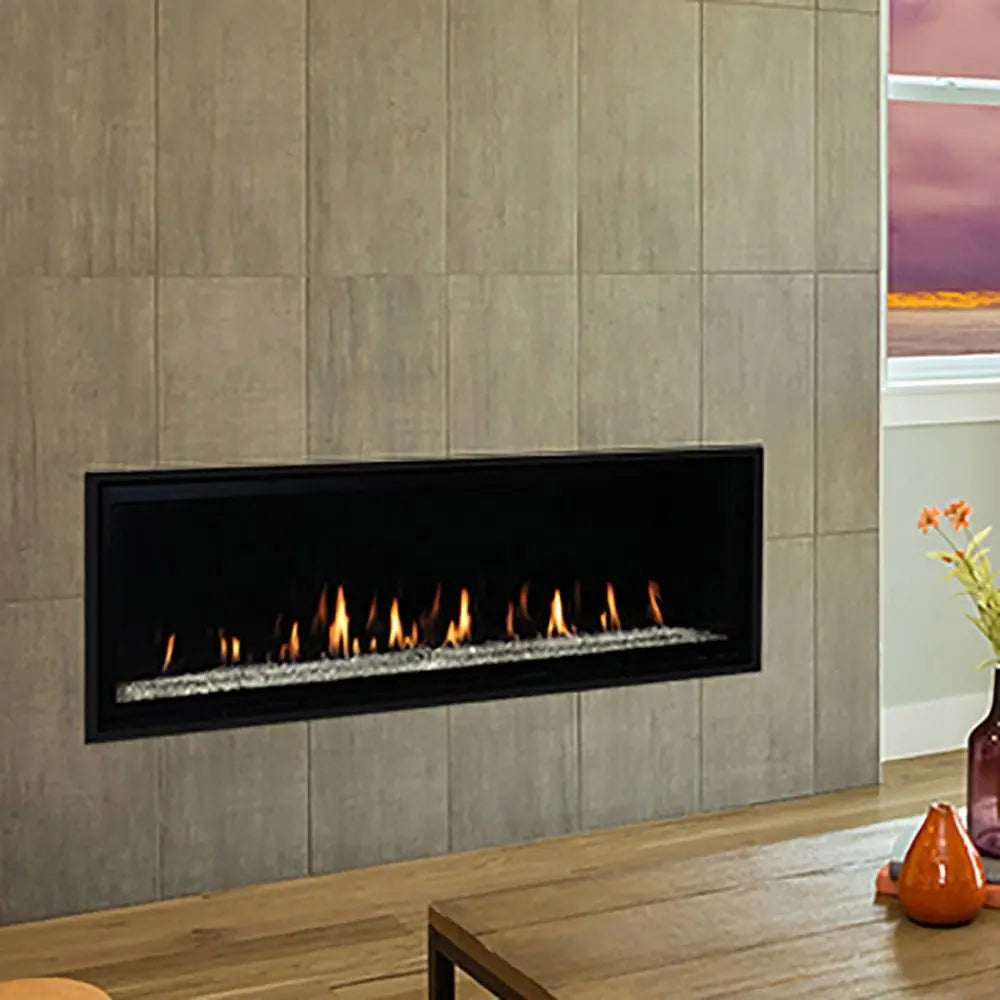 Superior 60-Inch DRL6060 Linear Electronic Ignition Direct Vent Gas Fireplace with Remote and Crushed Glass Media