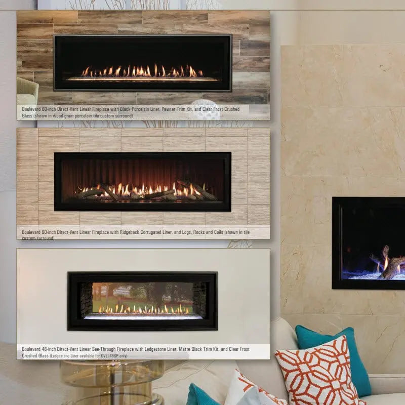 Empire 72" Boulevard Direct Vent Linear Gas Fireplace with Multi-Function Remote