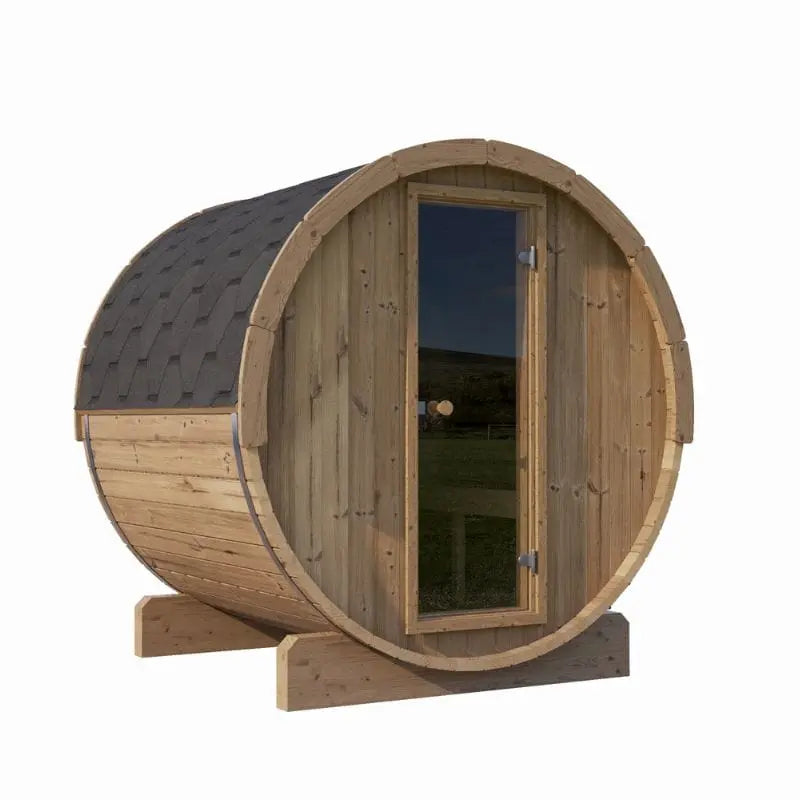 SaunaLife 4-Person Outdoor Barrel Sauna Model E7 | AQVINA World - Aqvina LLC