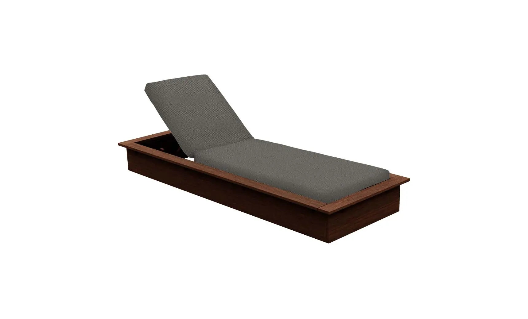 Echo Design chaise lounge in modern wooden frame with plush cushion