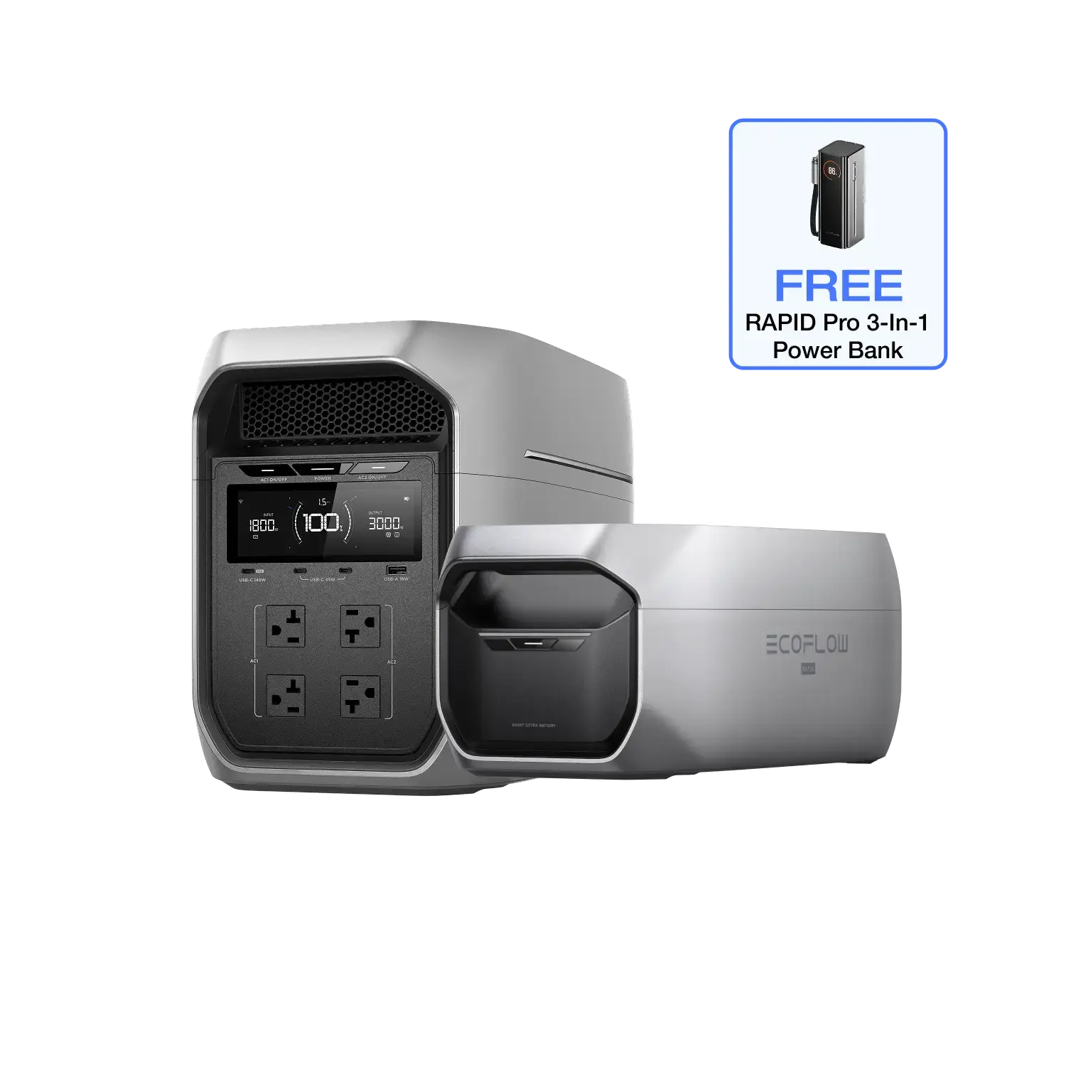 EcoFlow DELTA 3 Ultra Plus Portable Power Station (3072Wh) EcoFlow