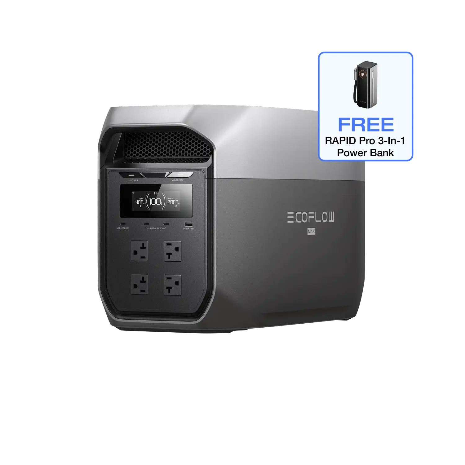 EcoFlow DELTA 3 Max (2048Wh) Portable Power Station EcoFlow