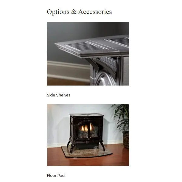 Empire 22" Spirit Deluxe Cast Iron Vent-Free Gas Stove with 10K BTU Contour Burner and Log Set