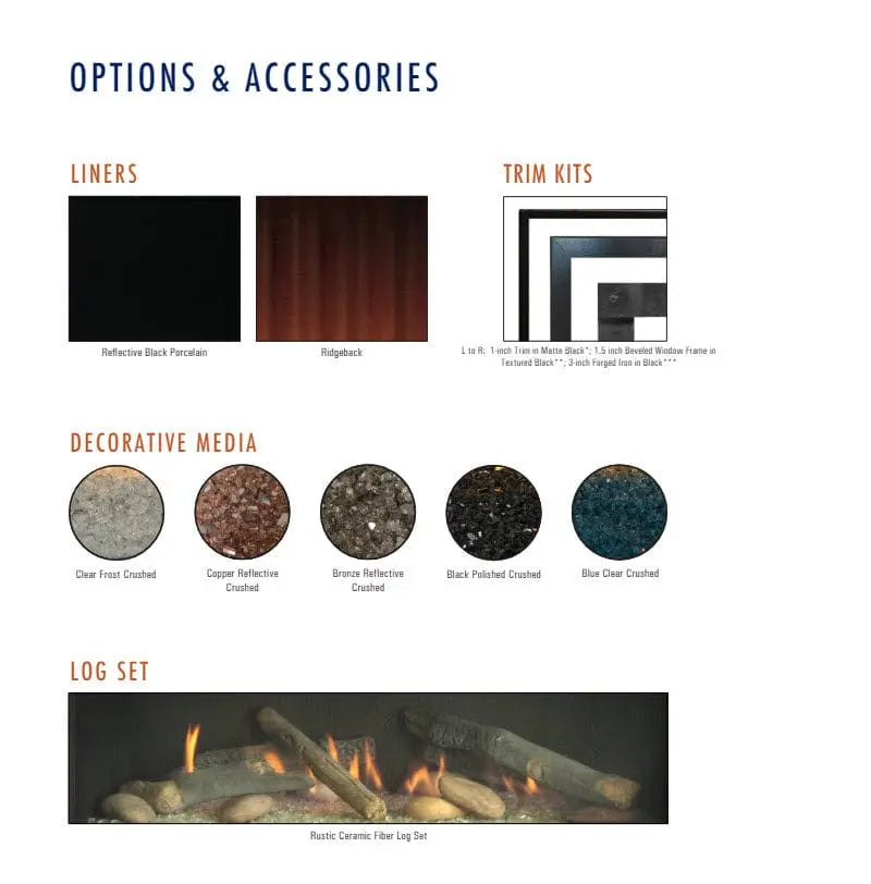 Empire 36" Boulevard Direct Vent Linear Gas Fireplace with Liner and Multi-Function Remote