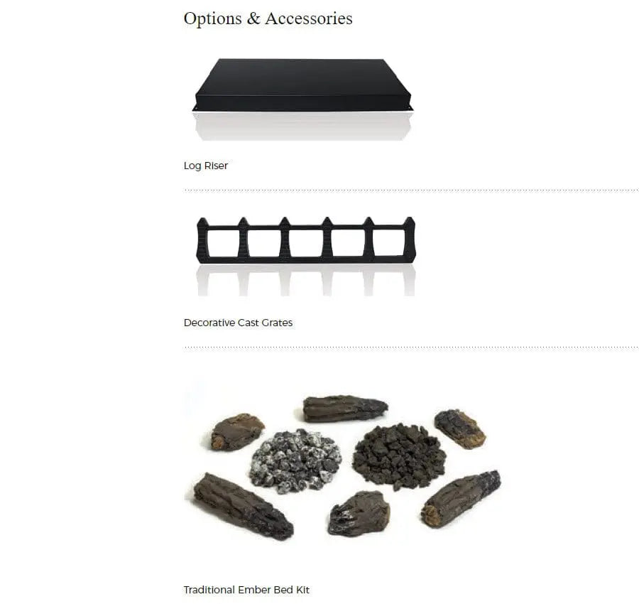 Empire Vent-Free Contour Gas Burner with Refractory Concord Gas Log Set
