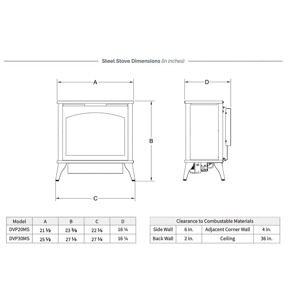 Empire 22" Spirit Steel Direct Vent Gas Stove with Slope Glaze Burner and Log Set