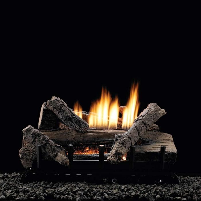 Empire Vent-Free Contour Gas Burner with Refractory Concord Gas Log Set