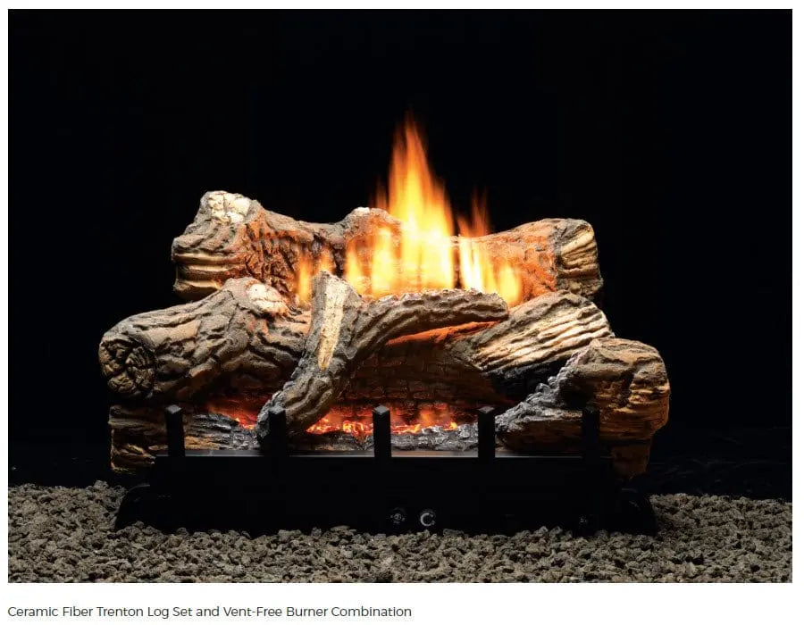 Empire Vent-Free Contour Gas Burner with Trenton Ceramic Fiber Gas Log Set