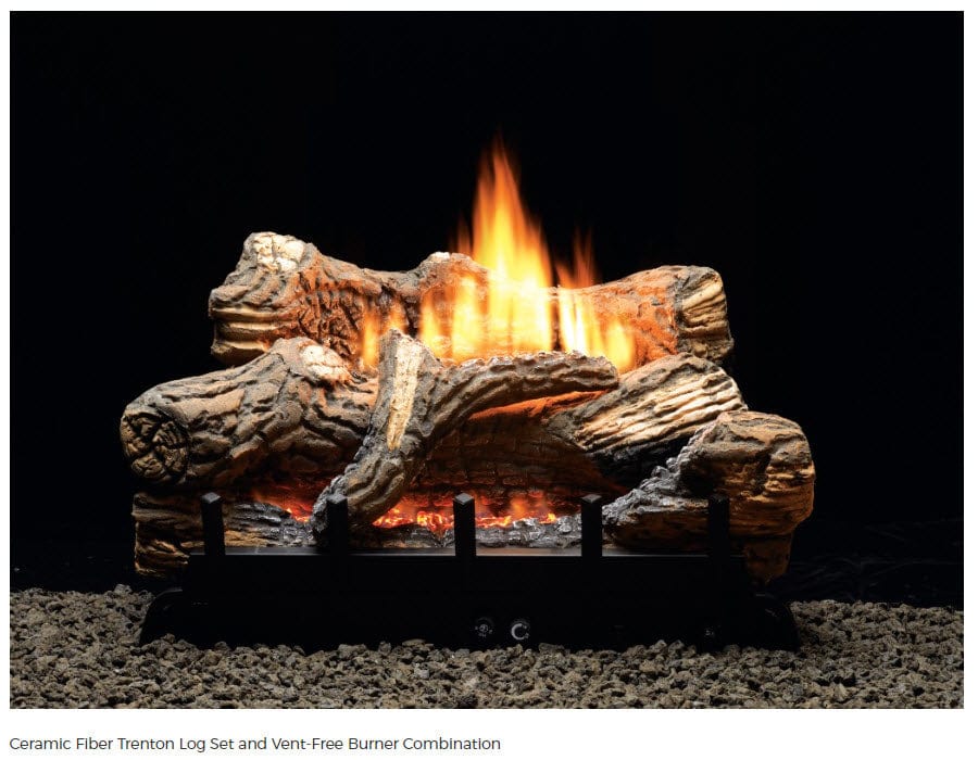 Empire Vent-Free Contour Gas Burner with Trenton Ceramic Fiber Gas Log Set