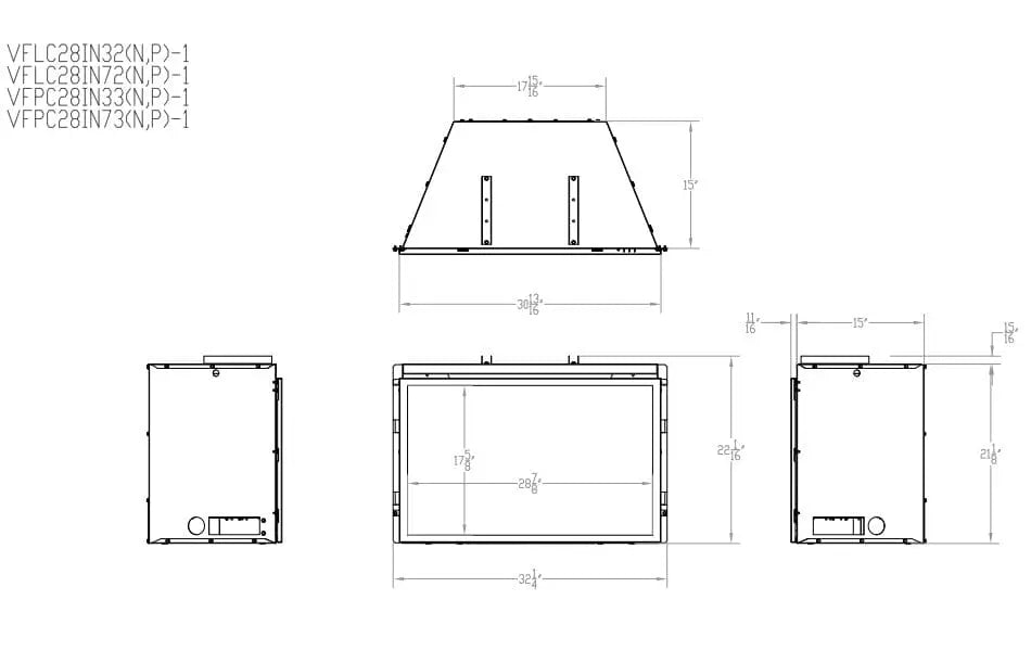Empire 32" Loft Vent-Free Gas Fireplace Insert with Barrier and Black Liner