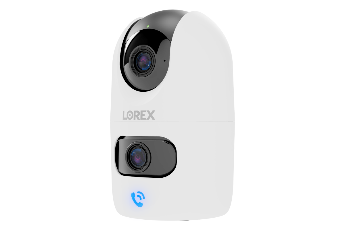 Lorex Connect 2K Dual‑Lens Indoor Pan‑Tilt Wi‑Fi Camera