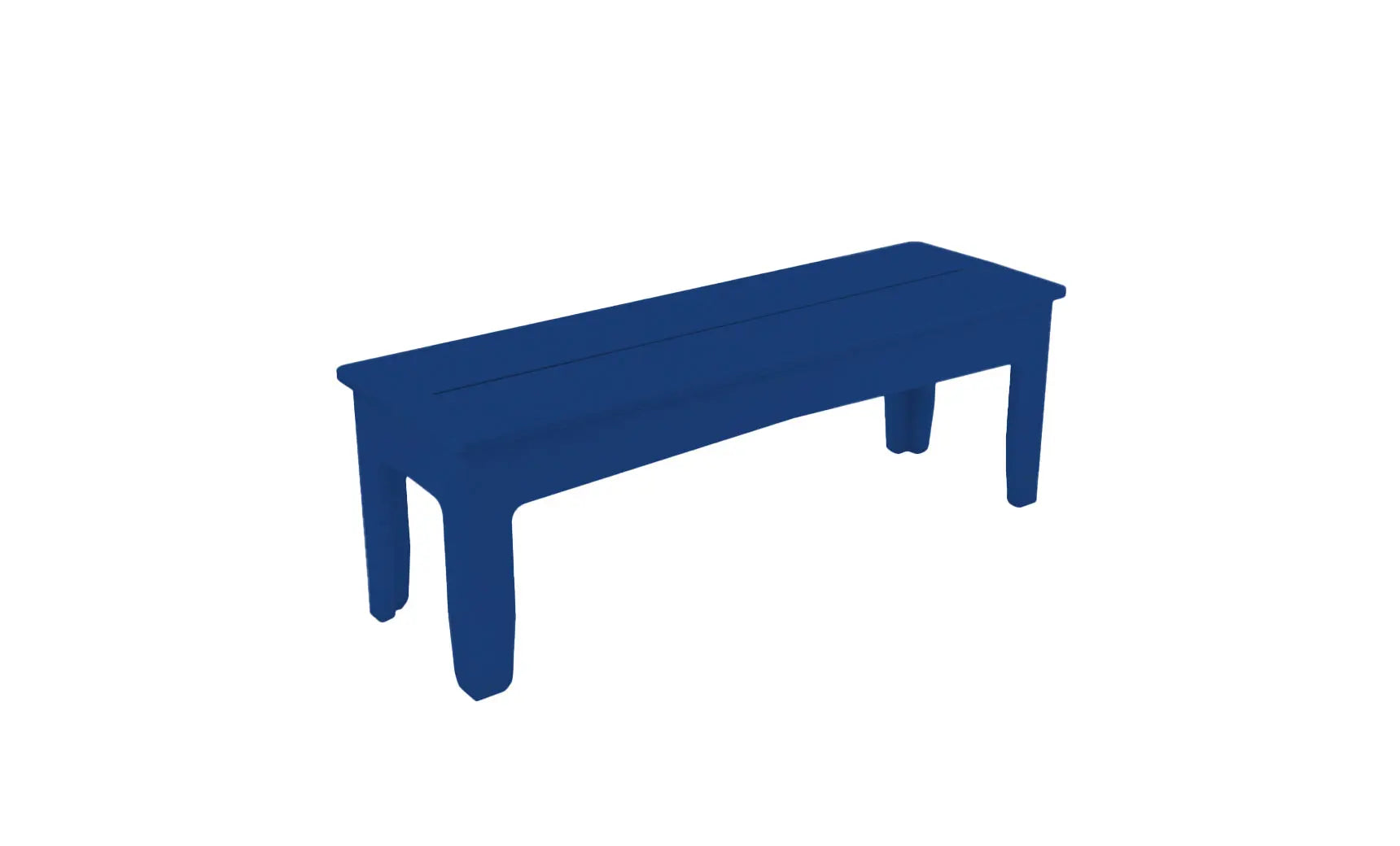 Mainstay wooden dining bench with slatted seat and four legs.