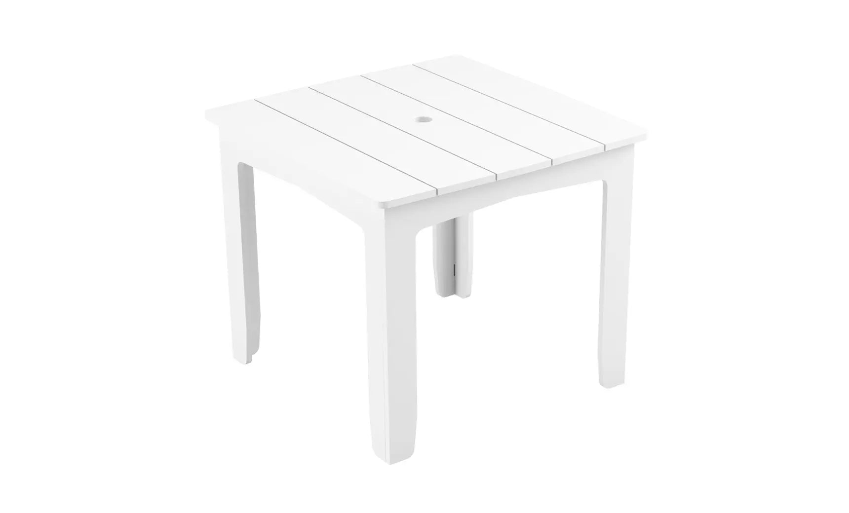 Mainstay square dining table with a dark finish and four legs.