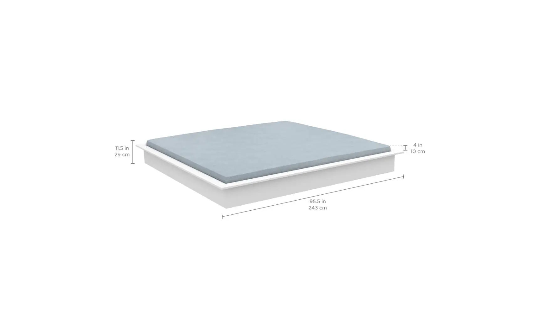 Echo Sunbeds modern folding sunbed with black frame and blue padding