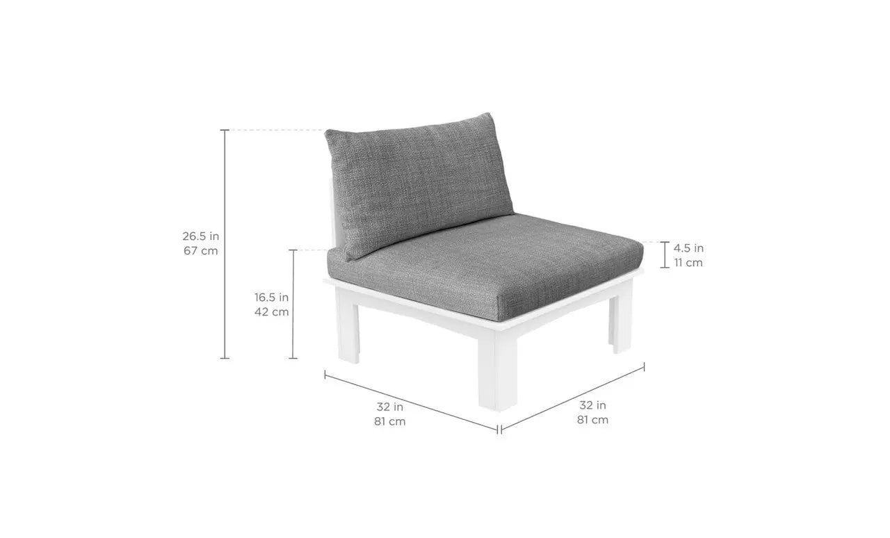 Mainstay Sectional Sofa with a relaxed middle design featuring brown fabric and wooden legs.