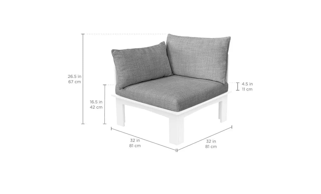 Mainstay sectional relaxed right armchair in soft fabric with curved arms and reclining feature