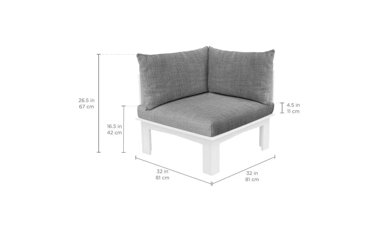 Mainstay sectional sofa with a relaxed right corner design in beige fabric