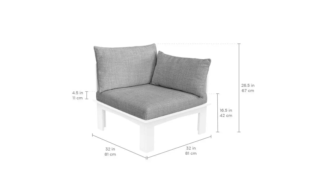 Mainstay sectional relaxed left armchair in soft fabric with curved arms and reclining feature