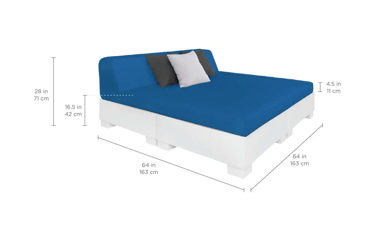 Affinity Square square sunbed with adjustable backrest and cushion