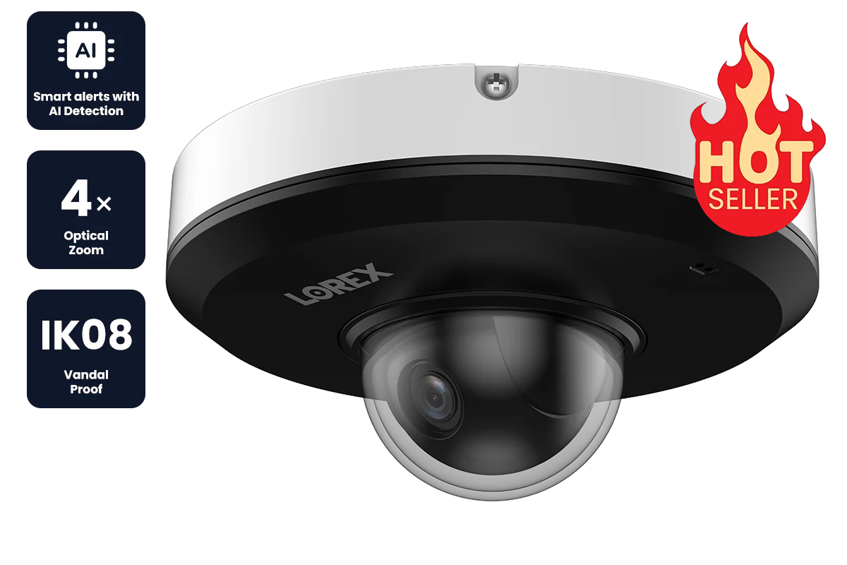 Lorex P2 2K (4MP) IP Wired PTZ Security Camera with 4x Optical Zoom