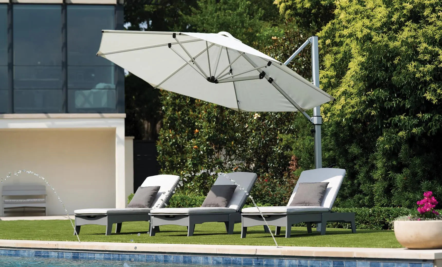 Legacy chaise lounge cushion featuring soft, plush fabric in a modern design.