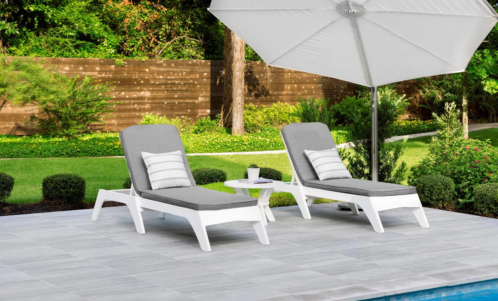 Legacy chaise lounge cushion featuring soft, plush fabric in a modern design.