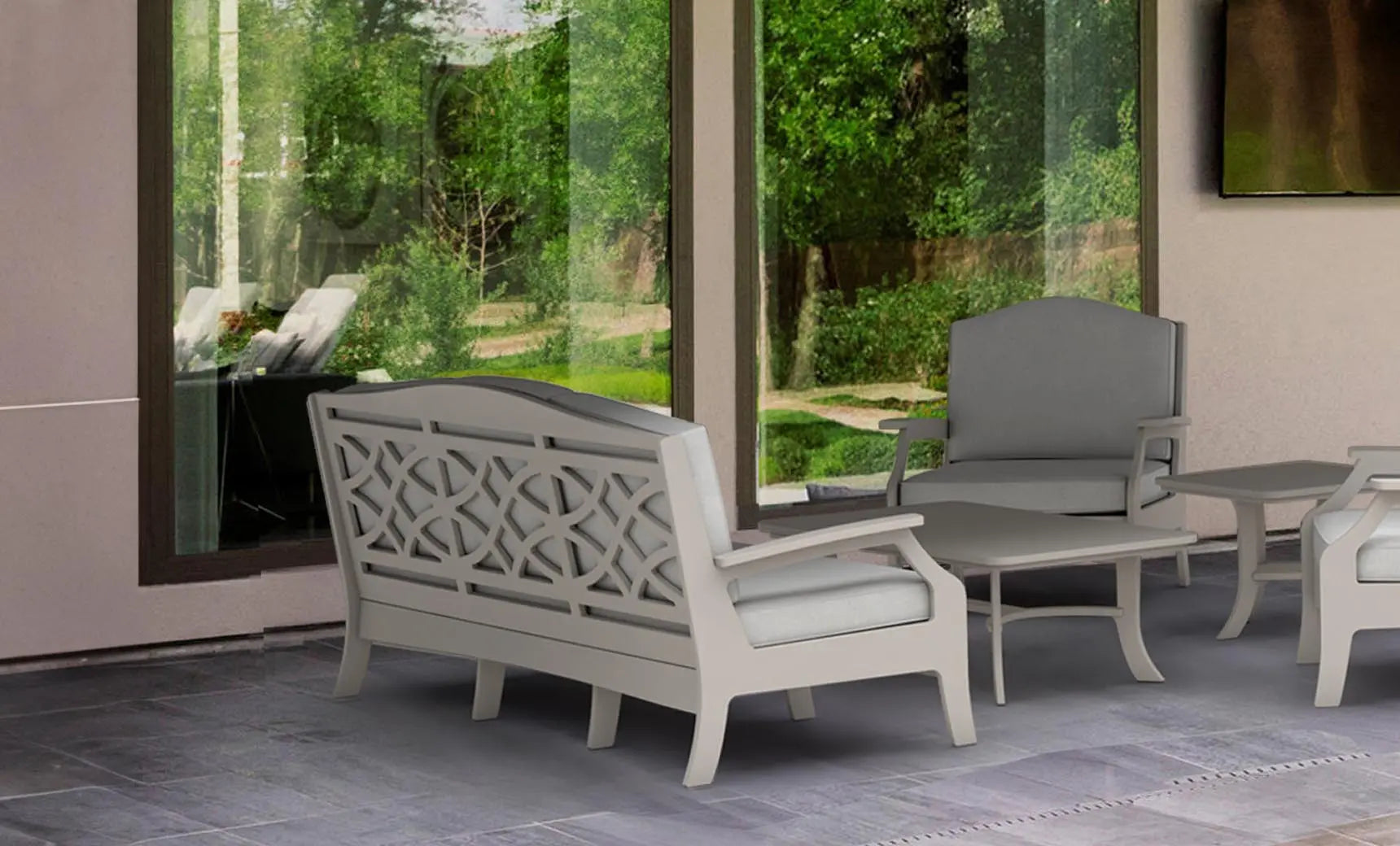 Legacy Sofa features a sleek modern design with clean lines and high-density foam cushioning in a dark charcoal fabric.