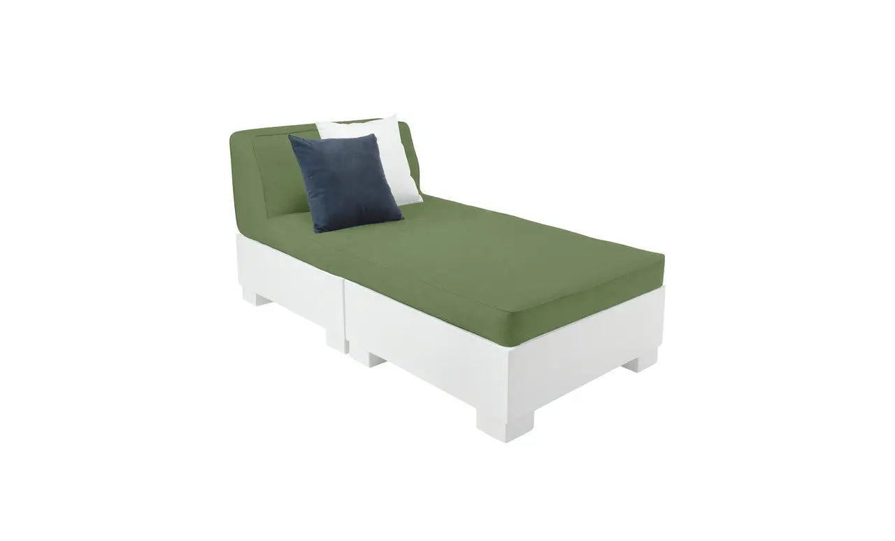 Affinity 2-piece sun chair in beige fabric with wooden frame and armrests