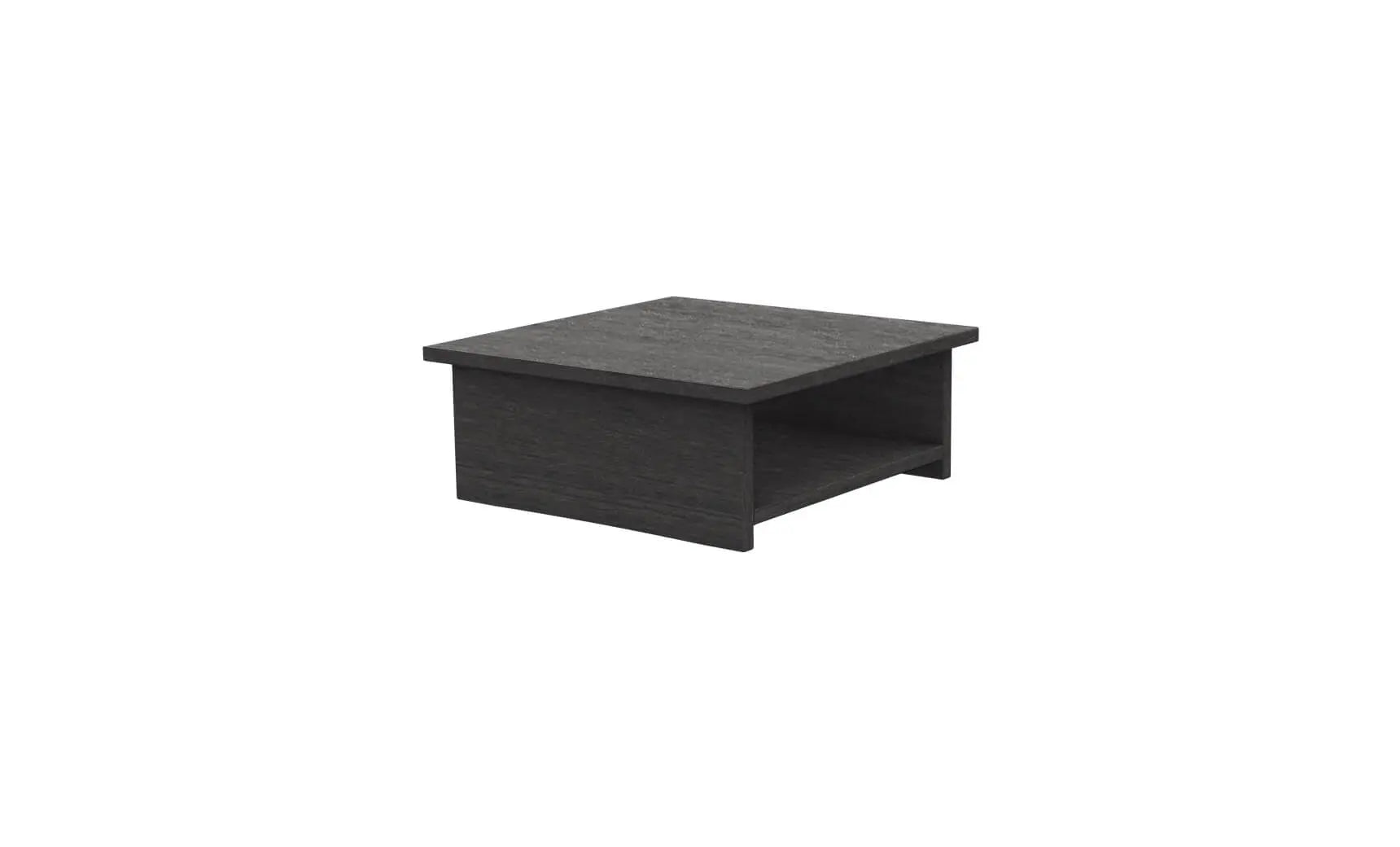 Echo Side Table in walnut finish with glass top and metal legs