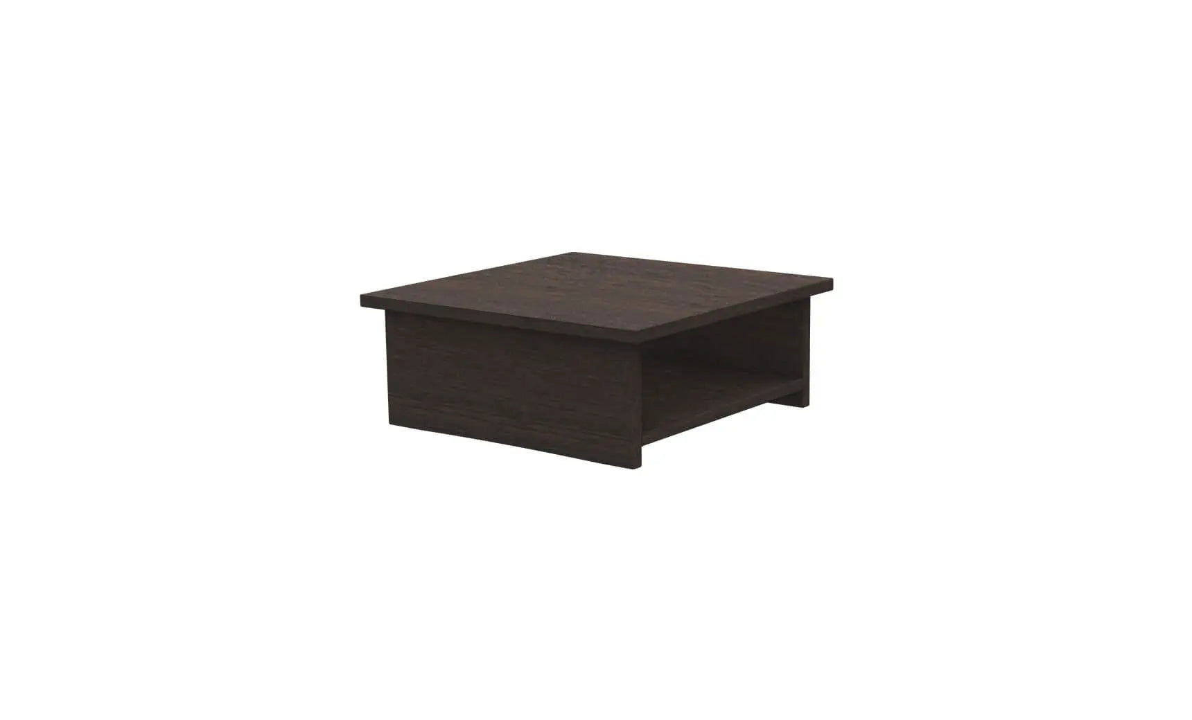 Echo Side Table in walnut finish with glass top and metal legs