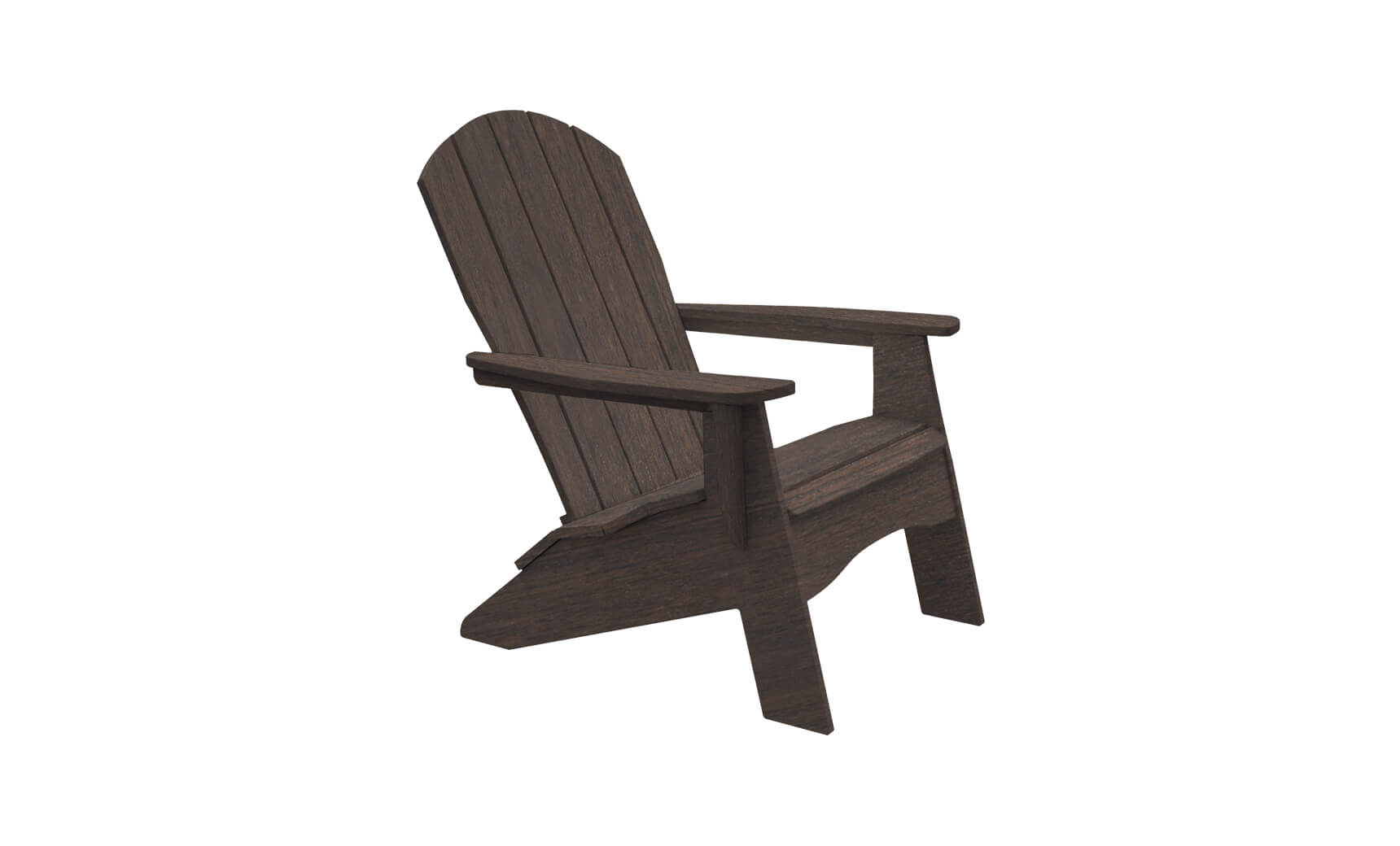 Legacy Adirondack wooden rocking chair with curved back and armrests