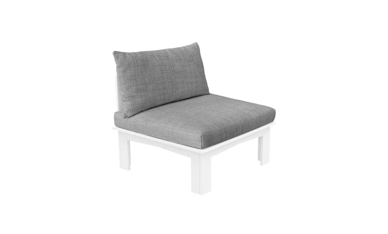 Mainstay Sectional Sofa with a relaxed middle design and cream-colored fabric