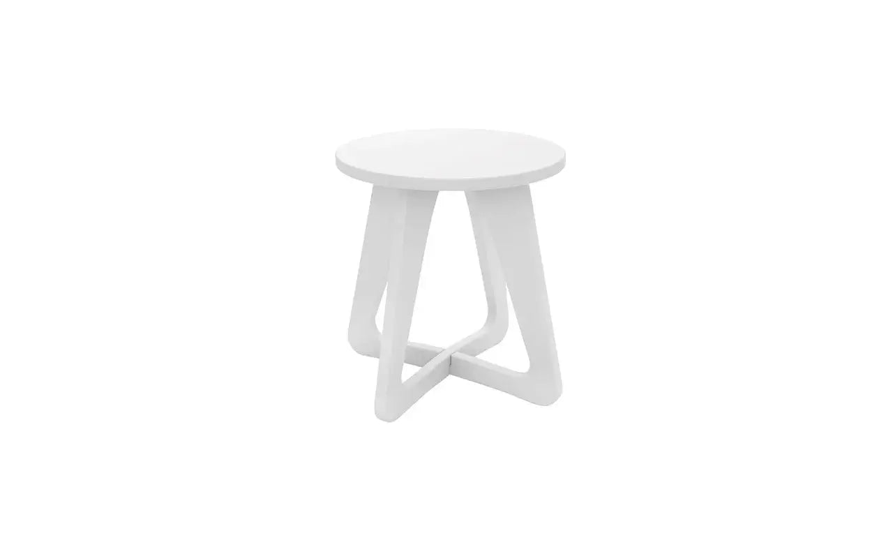 Mainstay metal camping stool with four legs and a woven seat