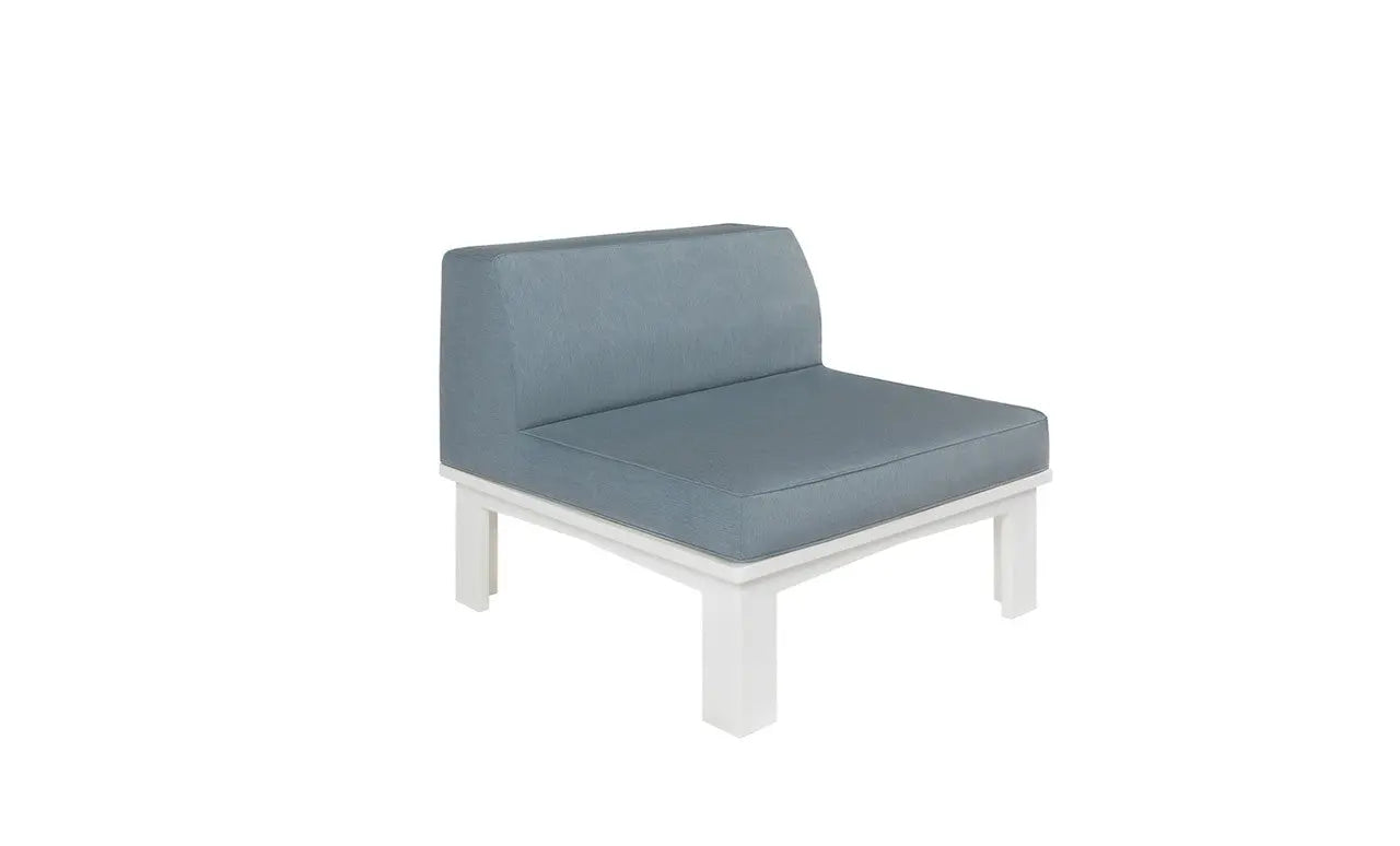 Mainstay gray sectional middle sofa with wooden legs and button-tufted back cushions