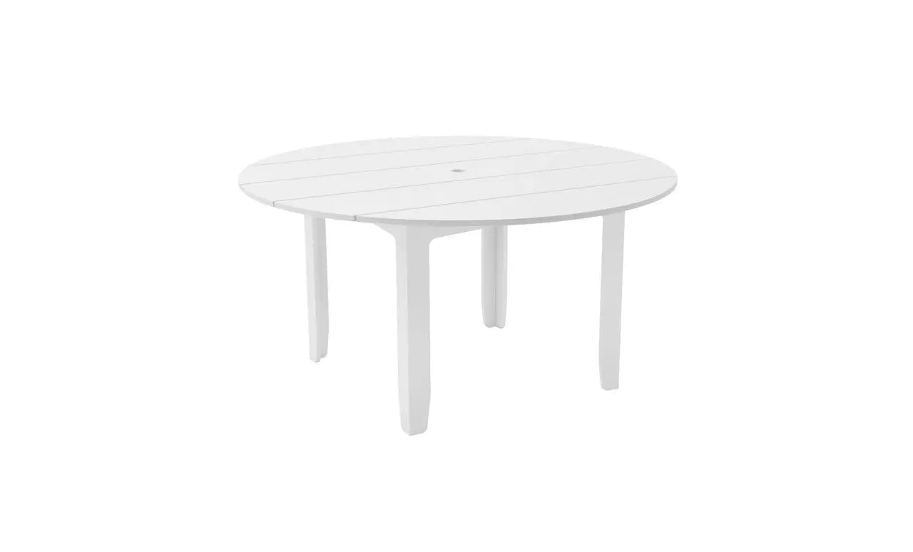 Mainstay round dining table with a smooth surface and sleek design.