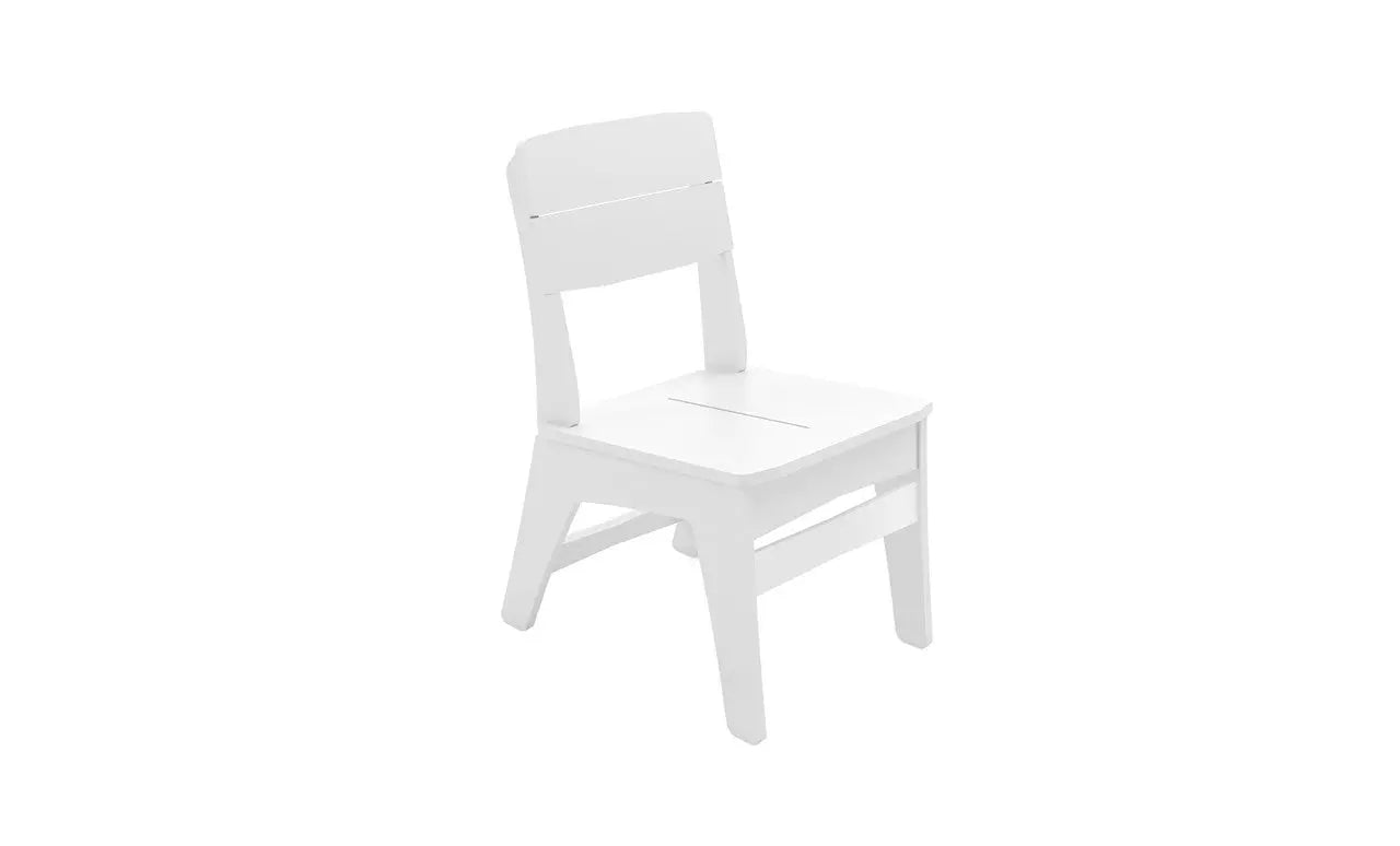 Mainstay dining side chair in oak finish with upholstered seat and wooden legs