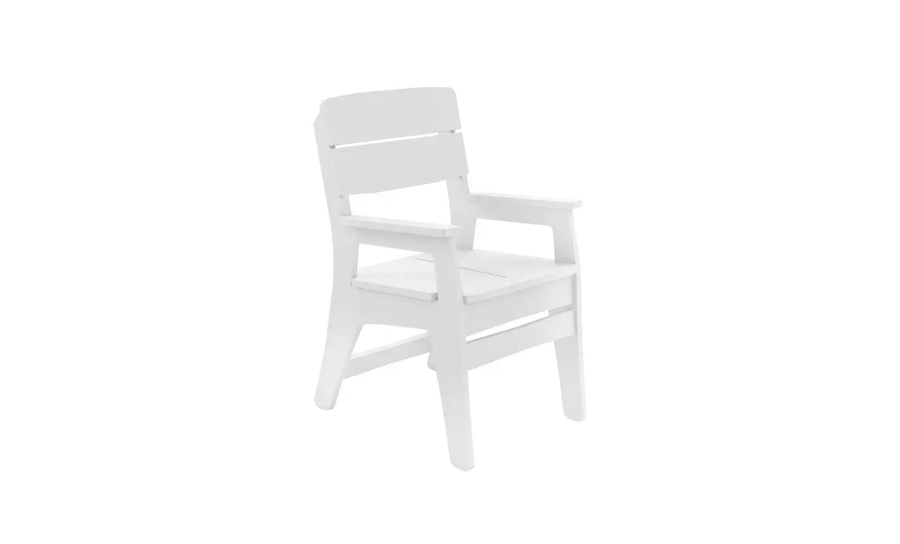Mainstay dining armchair in brown leather with wooden legs and tufted backrest