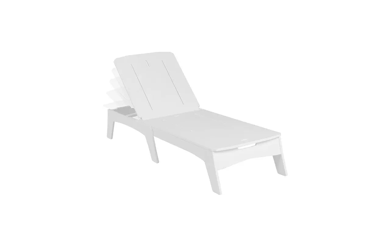 Mainstay chaise lounge in brown leather with armrests and footrest.