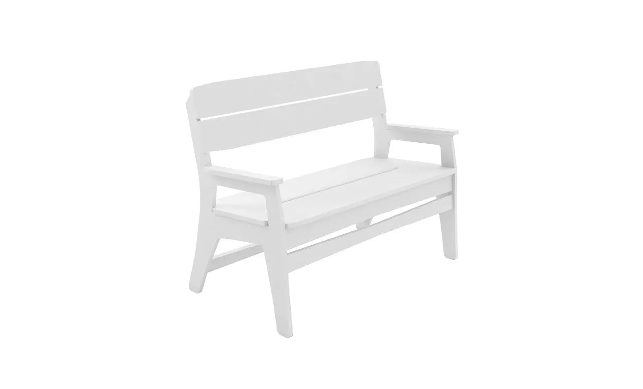 Mainstay wooden bench with slatted seat and four legs