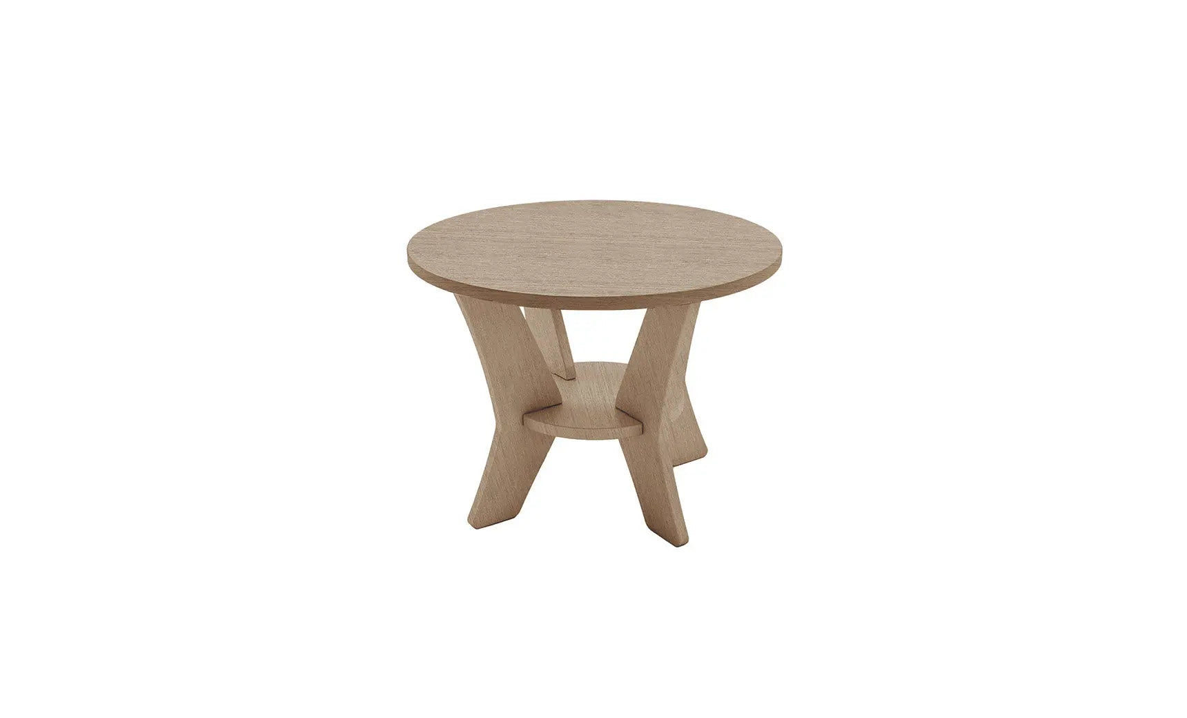 Mainstay round side table with a smooth surface and sleek design.