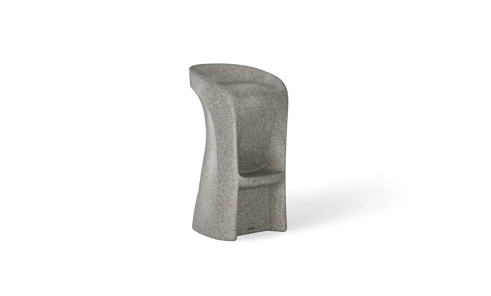 Signature barstool in black leather with metal legs and a high backrest